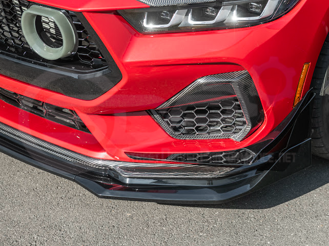 2024-Up Ford Mustang S650 | GTV Style GLOSSY BLACK Add-On Front Lip Splitter Ground Effects